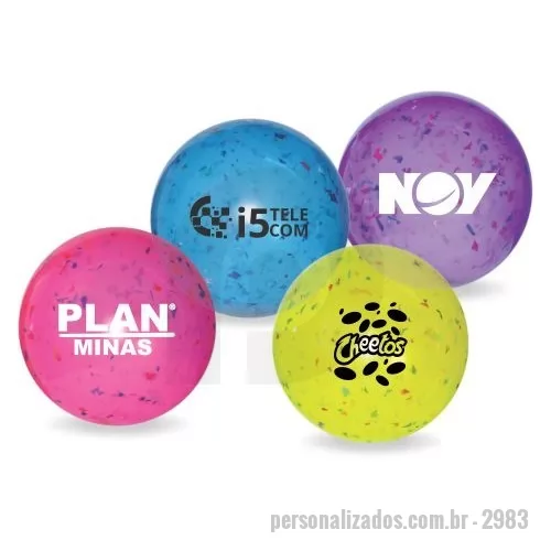 Bola personalizada - Bola de vinil Confete n° 8 com 20 cm de diâmetro, com área para aplicação de logomarca.