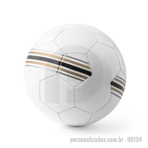 Bola personalizada - Bola Personalizada - 98134 - Bola de futebol em PVC com linhas pretas, douradas e prateadas. Produto certificado de acordo com a portaria Inmetro nº302 de 12/Jul/2021. Tamanho 5 - 179467 - Bola