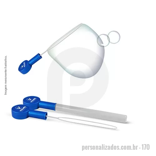Bolha de sabão personalizada - Bolhão de Sabão Gigante, feito com Plástico Premium (PSAI e PE) e sabão atóxico, ideal para o público infantil, o bolhão é interativo e permite fazer bolhas de sabão gigantes. Produto certificado no INMETRO.