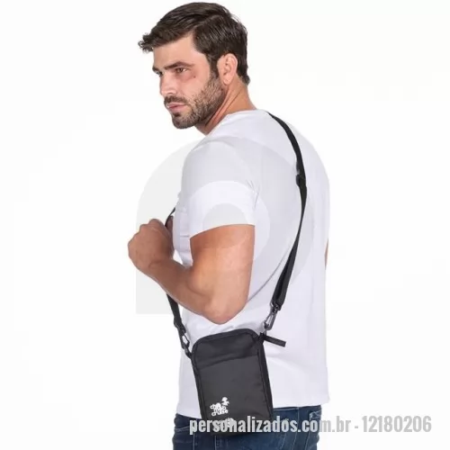 Bolsa carteiro personalizada - Shoulder Bag em nylon com bolso interno e externo frontal com ziper forro em nylon resinado- alça tiracolo 30mm x 120mm com regulador e mosquetão - medida 13x19x5.