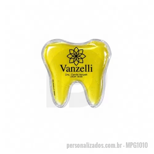 bolsa de gel personalizada - BOLSA DE GEL FORMATO DENTE - 10X10