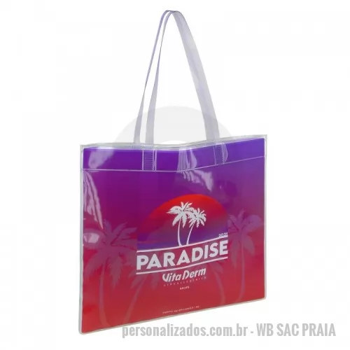 Bolsa de praia personalizada - Bolsa de praia em PVC - Alklear - Transparente , solda eletrõnica  