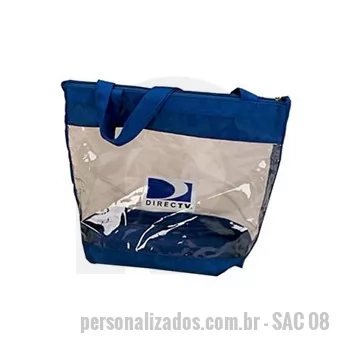 Bolsa de praia personalizada - BOLSA EM NYLON E PVC ,ALÇA EM FITA E FECHAMENTO E ZIPER