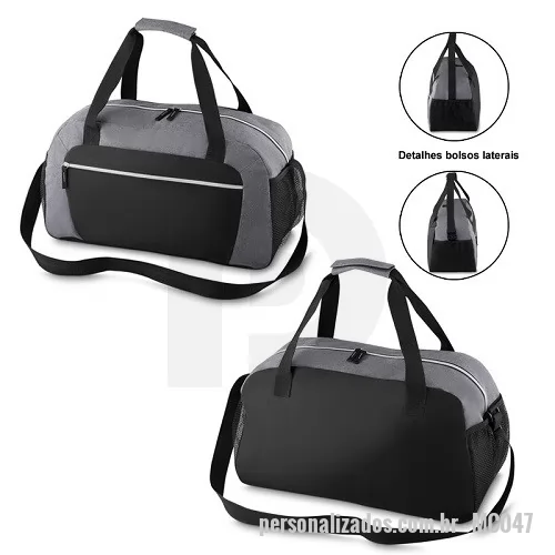 Bolsa Esportiva personalizada - Mala Esportiva com Bolso Frontal e Bolsos Laterais