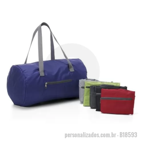Bolsa Esportiva personalizada - Bolsa esportiva de 22 litros em poliéster impermeável com dois compartimentos. Gravação da logomarca em 1 cor já inclusa.