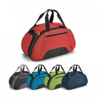 Bolsa esportiva 600D. Divisória interior, bolso frontal e fundo com placa semi-rígida. Alça de ombro ajustável. Ideal para brindes personalizados, eventos corporativos e ações promocionais.
