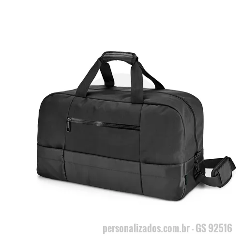 Bolsa multiuso personalizada - Bolsa esportiva personalizada. 840D jacquard e 300D. Interior forrado. Bolsos frontais e fundo com placa semi-rígida. Alça de ombro ajustável, com reforço almofadado. 520 x 300 x 220 mm