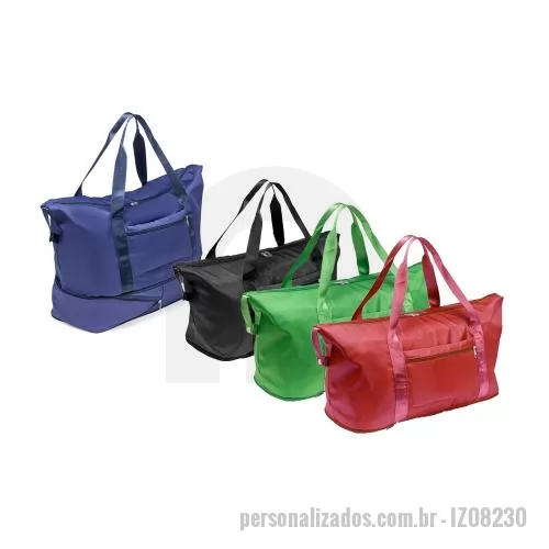Bolsa multiuso personalizada - Uma bolsa esportiva com capacidade máxima de até 32 litros após abrir o bolso expansivo, ideal para transportar uniformes, calçados e equipamentos esportivos em geral para qualquer lugar. Feita em poliéster, ela é resistente à água, garantindo a prot
