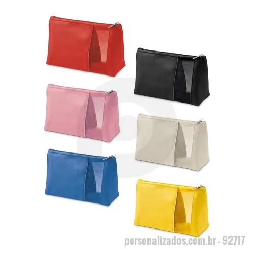 Bolsa personalizada - Bolsa Personalizada - 92717 - Bolsa de cosméticos em microfibra e tela mesh, com zíper. 210 x 130 x 85 mm - 179304 - Bolsa