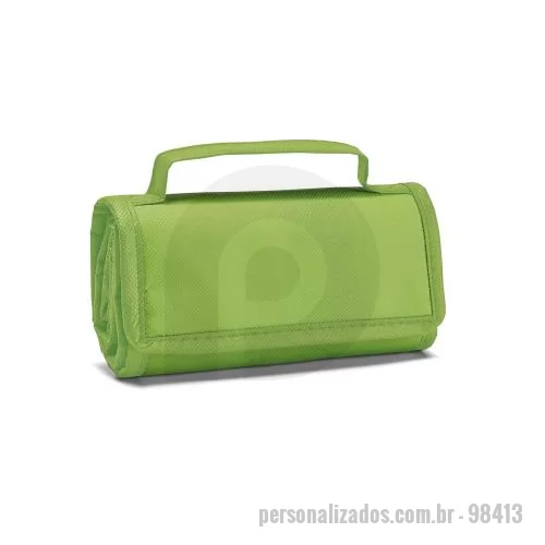 Bolsa térmica dobrável personalizada - Bolsa térmica dobrável Personalizada - 98413 - Bolsa térmica dobrável em non-woven (80 g/m²) com fecho aderente. Capacidade até 3 L. Bolsa fornecida desdobrada. Certificação EU Food Grade. Dobrada: 170 x 95 x 40 mm | Aberta: 170 x 265 x 110 mm - 179425 - Bolsa térmica dobrável