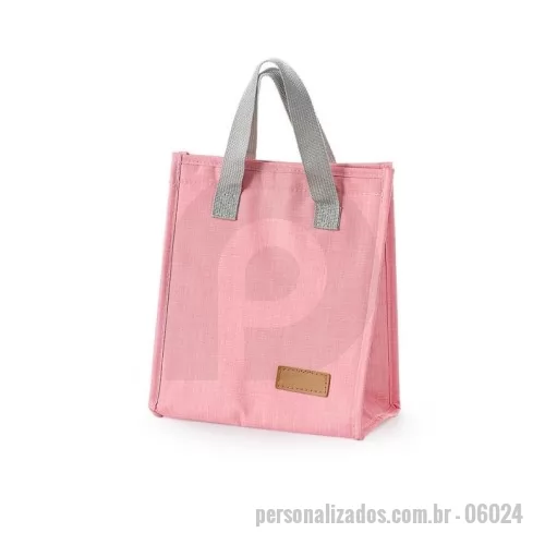 Bolsa térmica personalizada - Bolsa térmica oxford com capacidade de 5 litros com fechamento em velcro. Contém alças de mãos e plaquinha personalizável fixa.