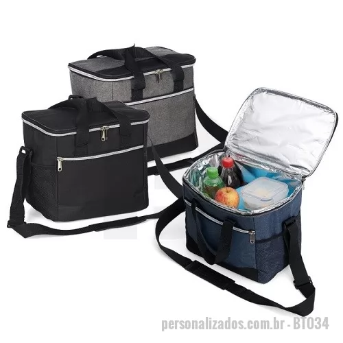 Bolsa térmica personalizada - Bolsa Térmica com Bolso Frontal com Zíper