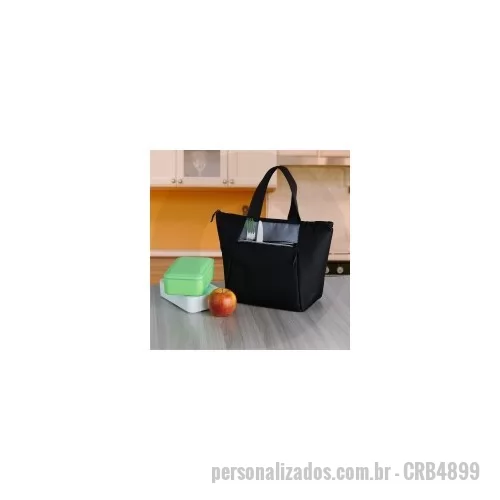 Bolsa térmica personalizada - Bolsa térmica com capacidade de 7 litros com bolso frontal e alças de mãos.