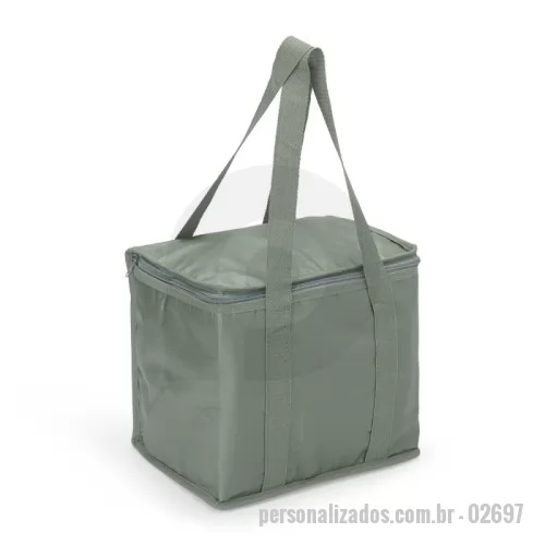 Bolsa térmica personalizada - Descrição: Bolsa térmica polietileno com capacidade de 12 Litros. Contém alça de mão em nylon.  Cores Disponíveis: Azul, Cinza, Preto e Vermelho.