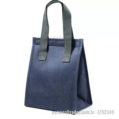 Bolsa térmica personalizada - Bolsa térmica em 300D de alta densidade com pegas em webbing. Contém 1 compartimento principal com fecho aderente. Capacidade até 6 L. 240 x 290 x 140 mm