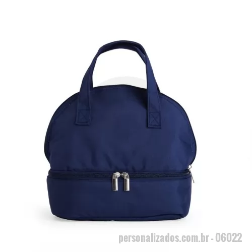 Bolsa térmica personalizada - Bolsa térmica dupla em oxford com dois compartimentos térmicos isolados, capacidade de 9 litros. Contém alças de mãos.