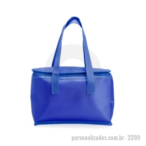Bolsa térmica personalizada - Bolsa térmica em tnt 6 Litros.  Altura :  18 cm  Largura :  25,2 cm  Profundidade :  14,5 cm  Medidas aproximadas para gravação (CxL):  9 cm x 24,5 cm  Peso aproximado (g):  49