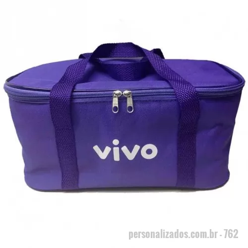 Bolsa térmica personalizada - Bolsa térmica (6 litros) produzida em nylon 600, com alças de mão. Somos fabricantes, podemos produzir essa peça em qualquer combinação de cores. Gravação em serigrafia, bordado ou sublimação. Medidas 35x16x16