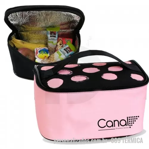 Bolsa térmica personalizada - Frasqueira térmica personalizada. Produzimos essa frasqueira térmica com sua logo em qualquer combinação de cores.  Fabricada em nylon 600 com alça de mão e espuma laminada interna que conserva o alimento  por muito mais tempo. Medidas 22x12x11. 