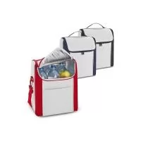 Bolsa térmica em 600D com zíper duplo, alça ajustável em webbing e bolso frontal. A bolsa tem capacidade até 12 L. Certificação EU Food Grade. 290 x 340 x 190 mm