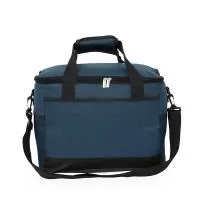 Bolsa térmica em Oxford 600D impermeável, camada interna acolchoada, fechamento em zíper, capacidade 25 litros. Revestimento térmico em PEVA antivazamento.