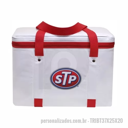 Bolsa termica pvc personalizada - Bolsa térmica com alça de mão 18,5 litros em PVC BRL 0,20mm colorido, medindo 37X25X20cm