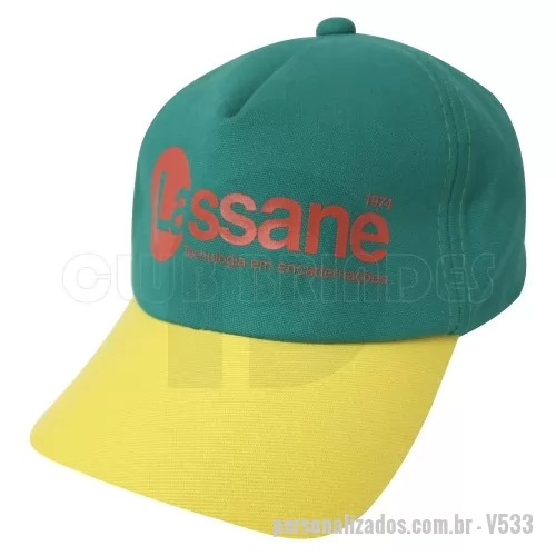 Boné personalizado - Boné Americano em brim com regulador em fivela de metal. Disponível em várias cores. Gravação da logomarca em 1 cor já incluso.