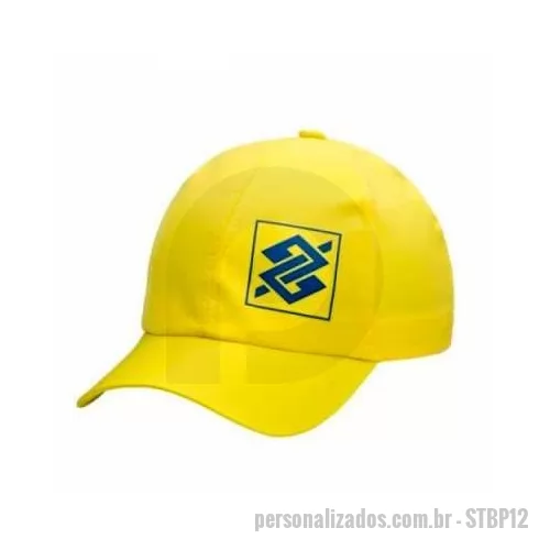 Boné personalizado - Esse modelo de boné é produzido em tactel.  Disponível em diversas cores, a gravação do seu logotipo pode ser feita em silk ou transfer.