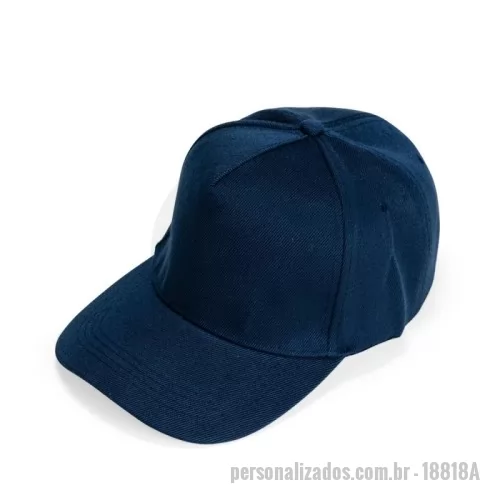 Boné personalizado - Boné de aba curva confeccionado em poliéster com fecho ajustável em velcro a parte posterior.