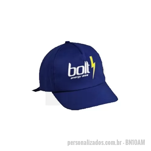 Boné personalizado - Boné Modelo Americano 5 Gomos em Brim.