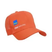 boné modelo americano 6 gomos em tecido brim, logo frontal silcado com tela e regulador plástico
