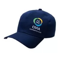 Boné modelo 6 gomos em tecido microfibra com regulador na nuca de velcro e logotipo silkscreen