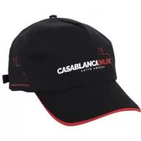 Boné modelo americano tecido brim com aba sanduich regulador na nuca de velcro e logotipo silkscreen ou bordado.
