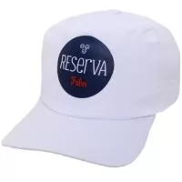 Boné modelo americano tecido microfibra com reg. na nuca de plástico e logo relelvo