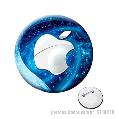Botton personalizado - Bótons Promocionais Personalizados, Capacidade 35 mm, Cor Diversas, Matéria Prima Metal