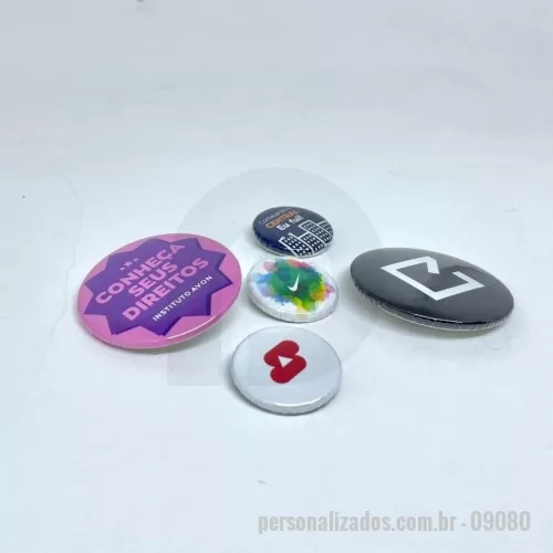 Botton personalizado - Bottons em Metal com Personalização Frontal