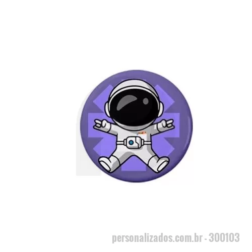 Botton personalizado - Botton polipropileno com impressão digital de alta resolução, modelo plastificado. Medidas: 3,5cm diâmetro. Fechamento com alfinete de metal.