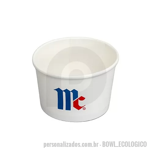 Bowl Ecológico personalizado - bow descartável multiuso para food experience - produzido em material resistente e leve, ideal para servir porções individuais com praticidade e apresentação profissional. Possui design moderno, acabamento liso e excelente área para personalização. Ótima opção para ações promocionais, food service, eventos, cafeterias, sorveterias e operações de delivery.