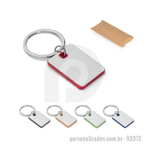 Brindes em Geral personalizado - Brindes em Geral Personalizado - 93372 - Chaveiro em metal e ABS. Fornecido em bolsa presente de papel kraft. 29 x 40 x 4 mm - 179481 - Brindes em Geral