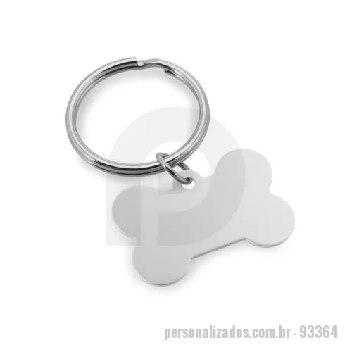 Brindes em Geral personalizado - Brindes em Geral Personalizado - 93364 - Chaveiro em formato de osso em alumínio. 38 x 25 x 1 mm - 179484 - Brindes em Geral