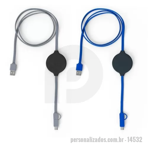 Cabo Retrátil personalizado -  Cabo de indução 3 em 1, contém as entradas tipo-C, lightining (iOS), V8 (android) e carregamento por indução.
