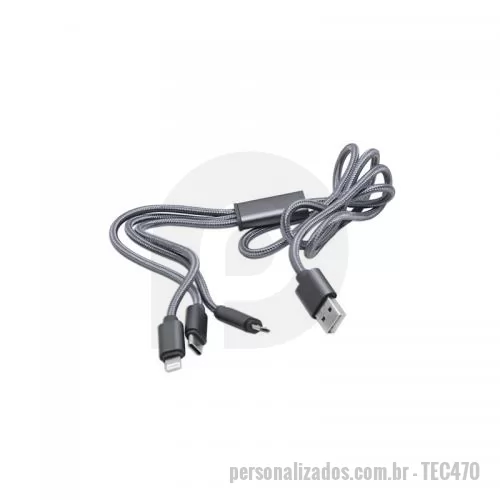 Cabo USB personalizado - Cabo USB 3 em 1 Personalizado