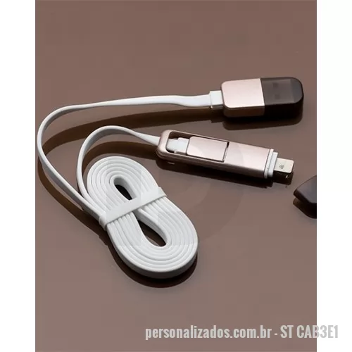 Cabo USB personalizado - Cabo de Dados USB para Carregador Portátil Personalizado, O cabo de dados USB para carregador portátil personalizado é a opção ideal para complementar ainda mais seu kit brinde em ações de marketing durante feiras e eventos de tecnologia e corporativ