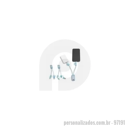 Cabo USB personalizado - Cabo USB Personalizado - 97191 - Cabo super-rápido 6 em 1 em PET 100% reciclado. A sua tonalidade de mistura de tons azuis é proporcionada graças ao processo de reciclagem que inclui tampas de garrafas, criando um padrão único em cada unidade. - 179251 - Cabo USB