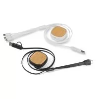 Cabo USB 3 em 1 de Bambu Personalizado