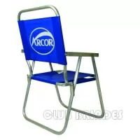 Cadeira de Praia modelo Alta confeccionada em tubo de alumínio. Disponível em várias Cores. Gravação da logomarca em 1 cor já inclusa.  Materiais utilizados no assento e encosto: Sanet, Nylon e RC.
