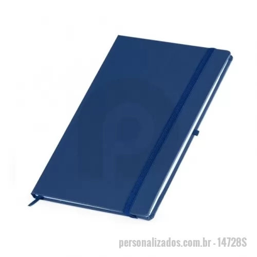 Caderneta personalizada - Caderneta em couro sintético com marcador de página em cetim e fita elástica para fechar. Contém aproximadamente 80 folhas sem pauta.  ATENÇÃO: Além desse modelo, temos dezenas de outras opções de cadernetas.