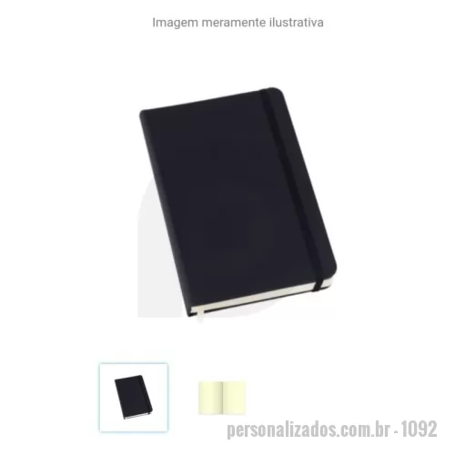Caderneta personalizada - Caderneta tipo moleskine  Preto com pauta, formato 10x15cm, 80 folhas dcom pauta, Capa de couro sintetico emborrachado - com elastico 