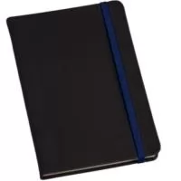 Caderneta Grande Tipo Moleskine Capa Preta com costura e Elastico - Sem Pauta -  80 folhas  sem pauta  formato 14x21 cm - Capa em couro sintetico emborrachado - com elastico 