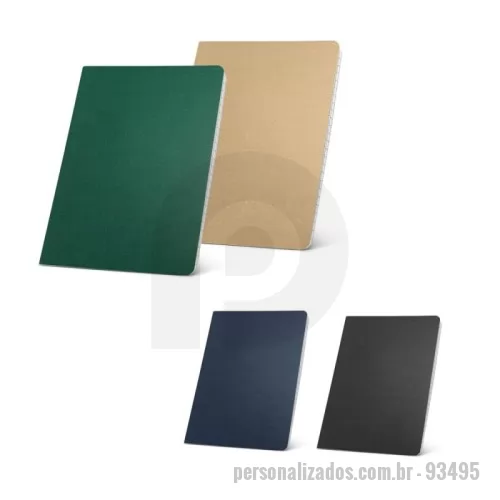 Caderno ecológico personalizado - Caderno A5 de capa flexível em cartão kraft 100% reciclado, com 80 páginas pautadas em papel 100% reciclado. 140 x 210 mm